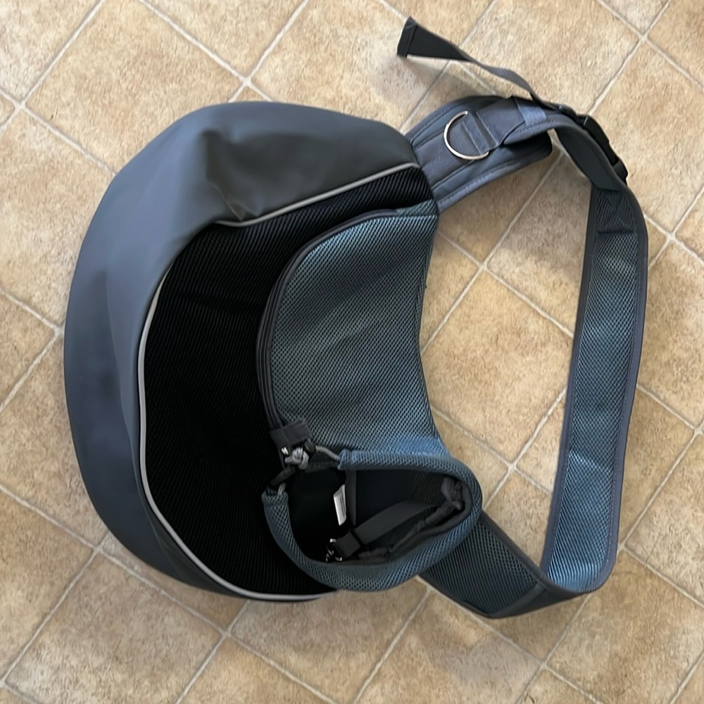 Like New Stylish Black and Gray Pet Sling Carrier